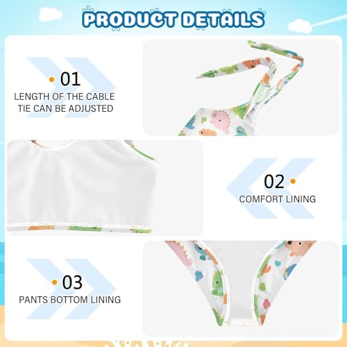 Chameleon Cute Cartoon Kids Colorful Girls Two Piece Bikini Sets Beach Swimsuit Swimming Suits Adjustable Shoulder Strap4