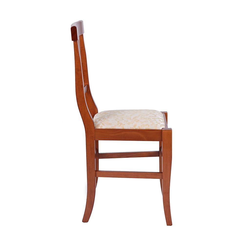 Liberoshopping Sedie Cucina in Legno faggio massello tre fasce Stile Classico LAURA Set da 2 Pezzi (Ciliegio seduta imbottita)