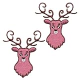 2 parches de emblema de ciervo Milu para coser o planchar con bordado de color, estilo lindo, divertido aplique táctico militar para chaleco, bolsos, ropa, jeans, chaquetas, sombreros, mochilas