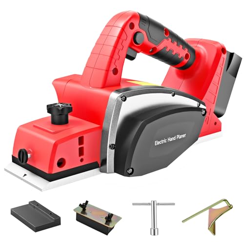 Cordless Hand Planer Compatible with Milwaukee 18V Battery (Tool Only No Battery) 3-1/4 Brushless Electric Wood Planer 30000 CPM Power Planer with Precision Depth Adjustment for Woodworking