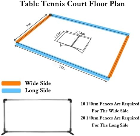 55.1x28.3in Portable Pickleball Court Divider, Easy-Clean Ping Pong Field Fence, Ideal for Home & Community Play, Durable & Lightweight Sports Barrier