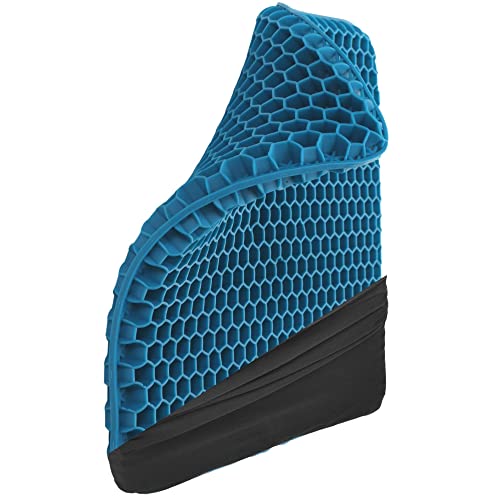 Gel Seat Cushion For Long Sitting - Honeycomb Cooling Pad With 1.2" Inches Of Gel Padding & Padded Cover For Driving, Office Chair, Car Or Wheelchair - Sciatica, Tailbone And Pressure Relief Pillow #TOP6