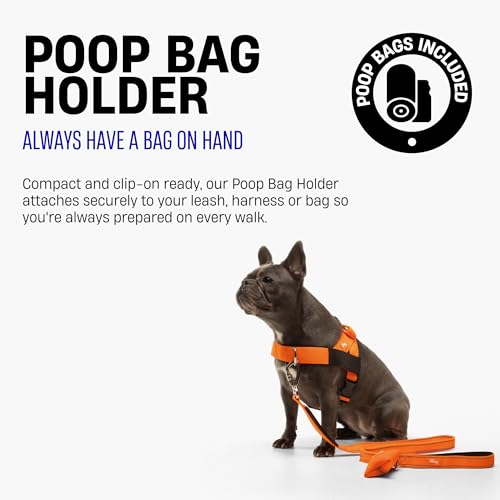 Image of Dog Friendly Co. Poop Bag Holder for Leash, Doggie Waste Bag, Premium Brown | One Click Clip Potty Carrier Dispenser, Pet Trash Bags, Neoprene Fabric for All Weather Conditions, Stylish Walking Accessory