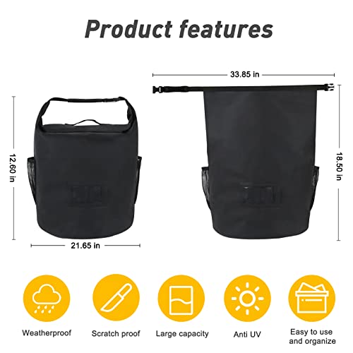 20 LBs Fuel Pellet Storage Bag, Weather-proof PVC Wood Pellet Storage Container, Smoker Pellet Dispenser, Smoking Wood Chips Container, Wood Pellet Storage Bucket - Thumbnail 2