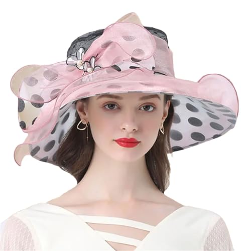 Chapeau Fedora à large bord en organza souple pour femme élégante