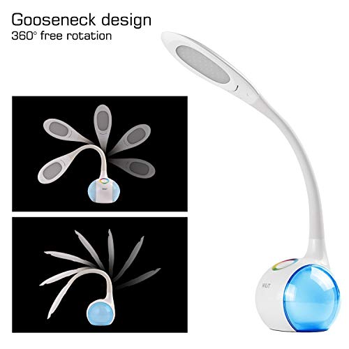 WILIT LED Schreibtischlampe Farbwechsel T3 5W, Tischlampe Kinder Jungen Mädchen, Nachttischlampe Touch Dimmbar mit 3… – Bild 7