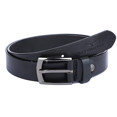 Image of URBAN HYDE Premium Genuine Leather Wallet and Belt Combo for Men | Leather Wallet & Belt Gift Set | Stylish Men's Leather Gift Combo for Birthday, Anniversary, Office & Daily Use | Black