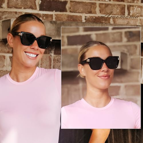 AMOMOMA Large Oversized Cat Eye Sunglasses for Women Trendy Vintage Retro Square Cateye Sun Glasses AM66353