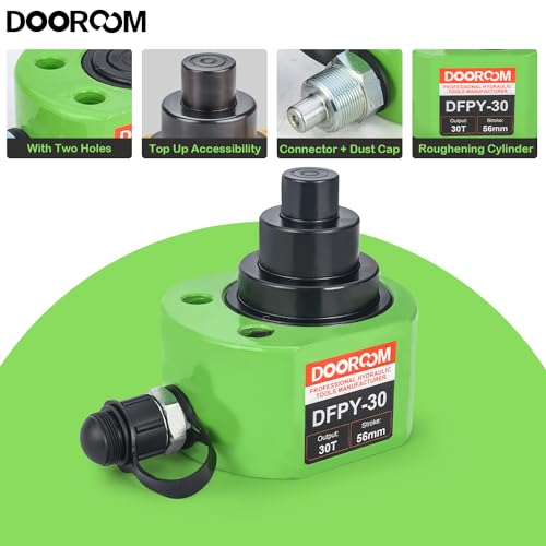 Image of 30T 2.1 inch /54mm Stroke Portable Hydraulic Cylinder Portable Low Profile Jack Sets Multi-Acting Porta Power Ram Jack Kits Lifting Cylinder with CP-700 Hydraulic Hand Pump