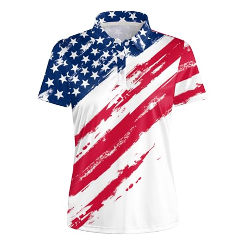 Womens Polo Shirts Hawaiian Golf Shirts Short Sleeve Moisture Wicking Quick Dry Athletic Sport Golf Outfit for Women