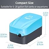 Pawfly Aquarium 1.8L/min Compact Air Pump Quiet Oxygen Aerator Pump with Air Stone Airline Tubing and Check Valve Accessories for 20-75L Buckets and Fish Tanks - Image 5