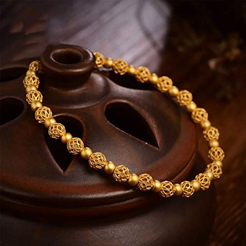 Bracelet à boules creuses en or jaune résistant et ultraléger - 4