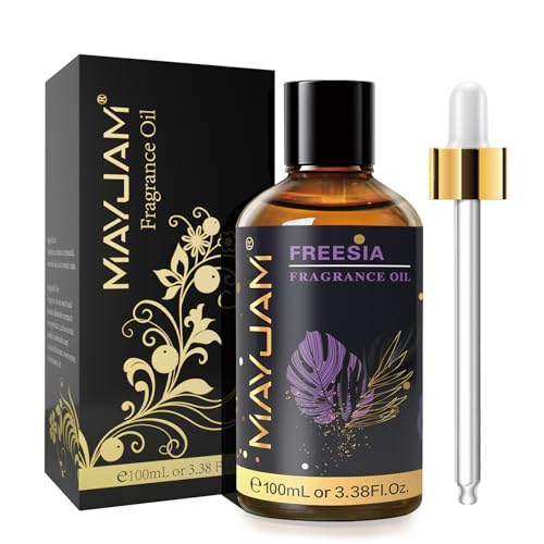 MAYJAM Aceite Perfumado de Fresia 100ml, Aceite con Fragancia Para Difusores de Aceites Esenciales, Aromaterapia, Hogar, Quemador de Aceite