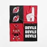 NHL New Jersey Devils Officially Licensed Baby Swaddle Blanket, 40 x 50 in, Soft Lightweight Polyester, Domino Design