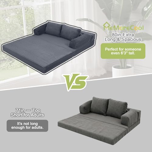 Colchón plegable con almohadas estilo sofá cama de pana 7