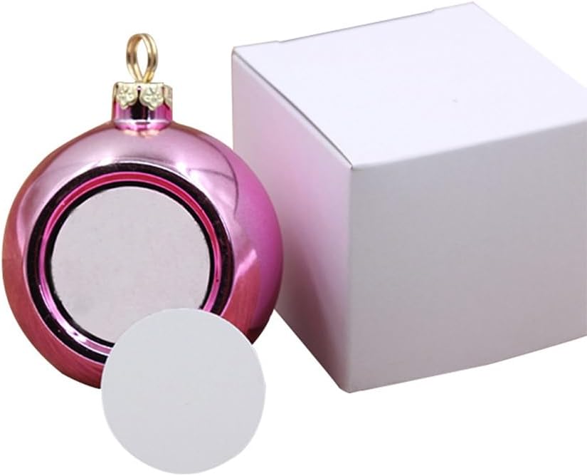 12pcs/lot Blank Sublimation Christmas Ball Ornaments for Sublimation Ink Transfer Printing Heat Transfer Press DIY Gifts Craft Can Print (2.4inch/6cm Rose)