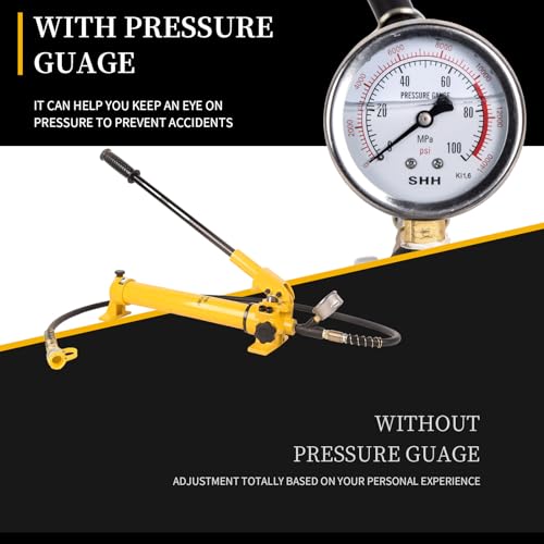 Image of 2 Speed Hydraulic Pumps Hand Operated 10000Psi with Pressure Guage 1.8m Length Hose, 900cc Hydraulic Hand Pump,Single Acting Hydraulic Pump Manual Pump for Industry,CP-700B