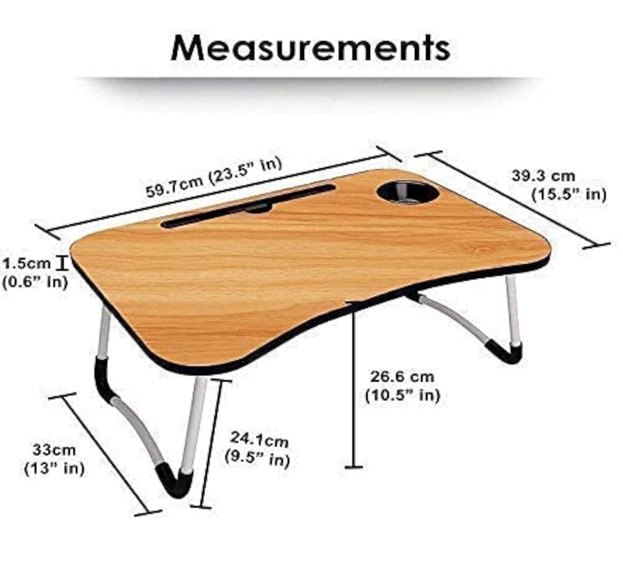 Foldable Wooden Desk for Bed Tray, Laptop Table