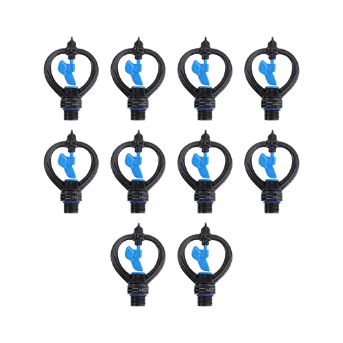 Cabilock Durable 10Pcs 4 Points Plastic Butterfly Head Irrigation Sprinkler 360 Degrees Rotary Heavy Duty Garden Lawn Landscape Greenhouse Spray Black #TOP21
