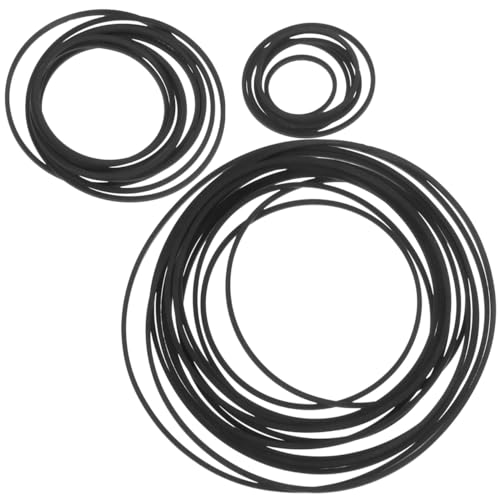 Milisten 30pcs Rubber Cassette Belts Replacement for Tape Players Square Drive Belts for Recorders Smooth Transmission for Maintenance and Repair