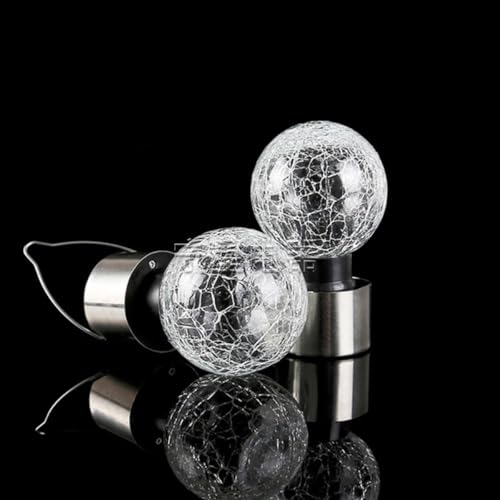 Luz solar exterior colgante y bola de cristal decorativa para iluminación de senderos 6