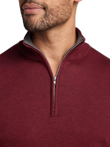 Paul Fredrick Men's Supima Cotton Quarter Zip Mock Neck Sweater3