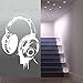 Rgzqrq Sticker Mural Casque, décoration DJ, Studio, Casque, Vinyle, Sticker Mural, Design créatif, Sticker Mural Casque 80x119cm
