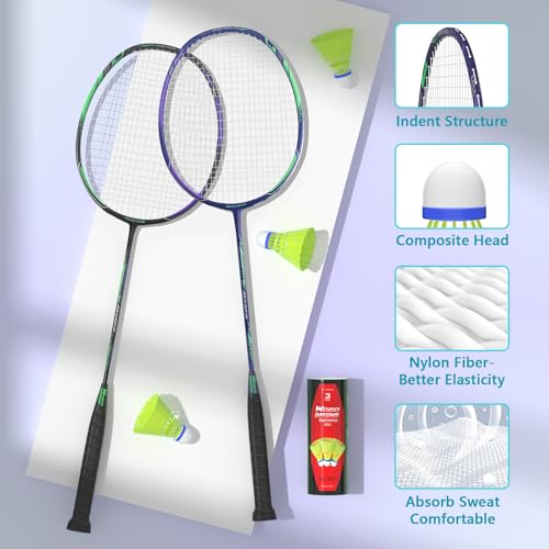 Image of Professional Carbon Fiber Badminton Rackets Badminton Racquet for Backyards Gym
