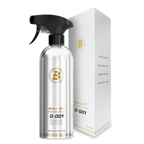Image of BULLET Q-001 Quick Detailer Spray Wax for Cars, Ceramic Coating with Hydrophobic Shine, Water Beading & Slick Finish, Easy Wipe-Off Detailer for Paint, Glass, Wheels & Trim, 16.9 oz Bottle