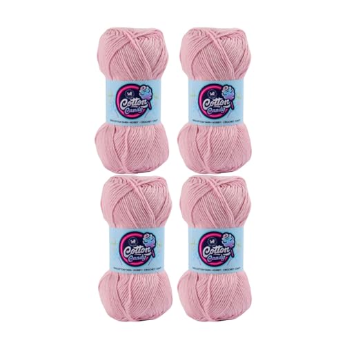 Image of NESTNHAVEN Cotton Candy 100% Cotton Yarn - (100g, 185 Meters) - Luxury Yarn for Crochet, Amigurumi, Embroidery, Toys, Garments, Flowers and Hobby, Projects. (Baby Pink) | (400 Gm)