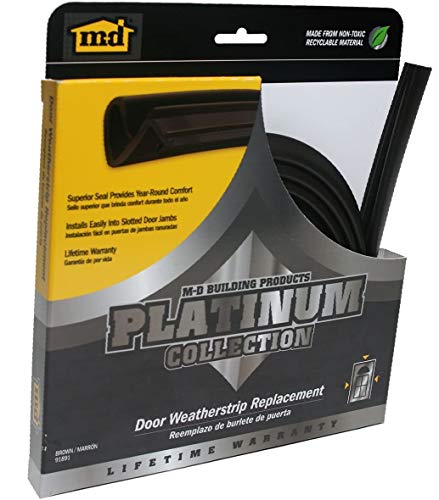 M-D Building Products 91891 M-D Platinum Replacement Door Jamb Weather-Strip, Black-New