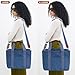 KKXIU Oversize Canvas Tote Bag for Women with Zipper and Compartments Crossbody Work Bible Messenger Purse Bag With Pockets - Blue