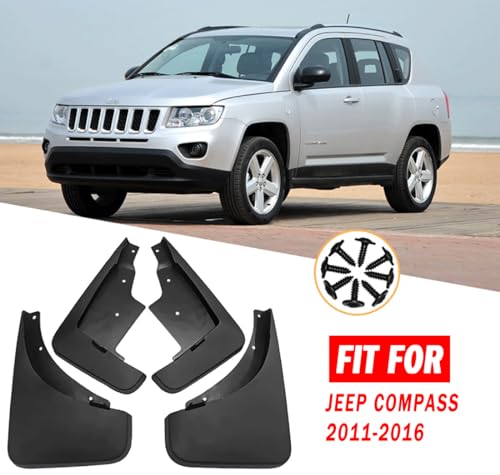Image of Mud Flaps Mud Guards Fit for 2011-2016 Jeep Compass, Front & Rear Mud Splash Guards Accessories - 4 Pc, Black
