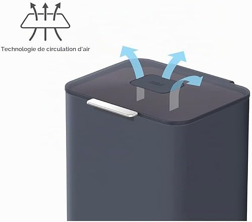 Joseph Joseph Totem Max - Poubelle de cuisine pour le tri et le recyclage des déchets, avec composteur intégré et filtre à charbon actif remplaçable, capacité de 60 litres, Graphite - 10