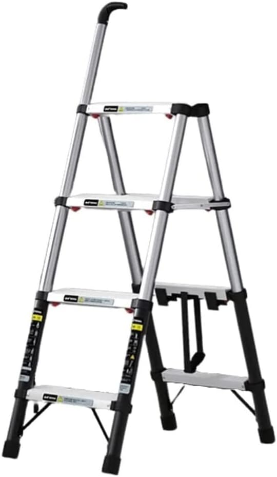 Step Ladder Folding Ladder Telescoping Ladders with Handrails Aluminum Stepladders Ladder A-frame Step Ladders Folding Ladder Telescopic Ladder(Size:4 Step)