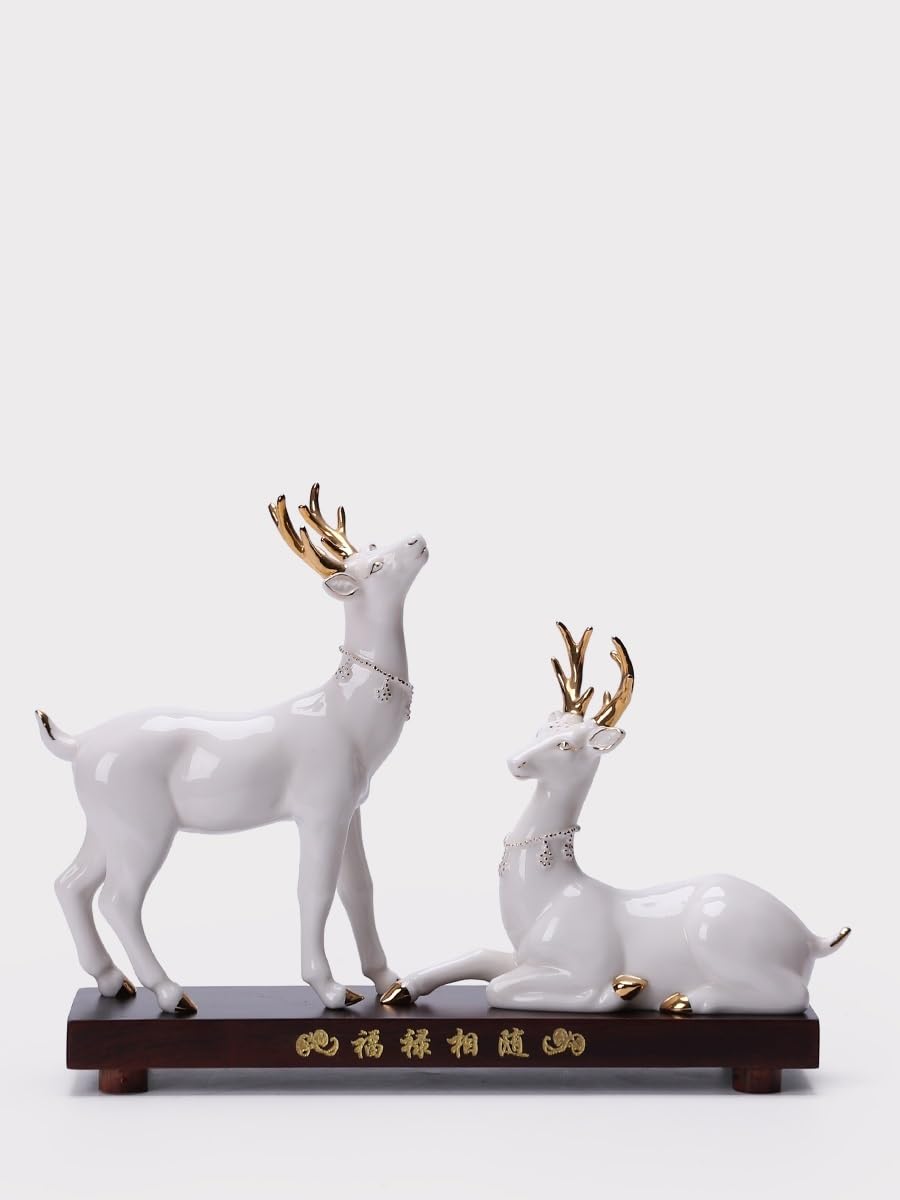 Ornements de cerf en céramique et statue design pour meuble de salon ou bureau