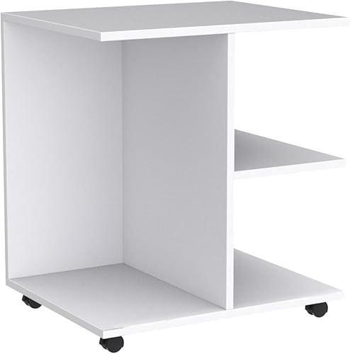 Miniatura 4 de GRELO HOME Mesita auxiliar moderna con ruedas rodantes mesita de noche con estante abierto estante de almacenamiento para impresora nocturna color