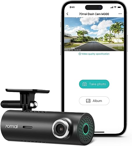 70mai Dash CAM M300, 1296P QHD, cámara de salpicadero Inteligente WiFi integrada para Coches, FOV Gran...