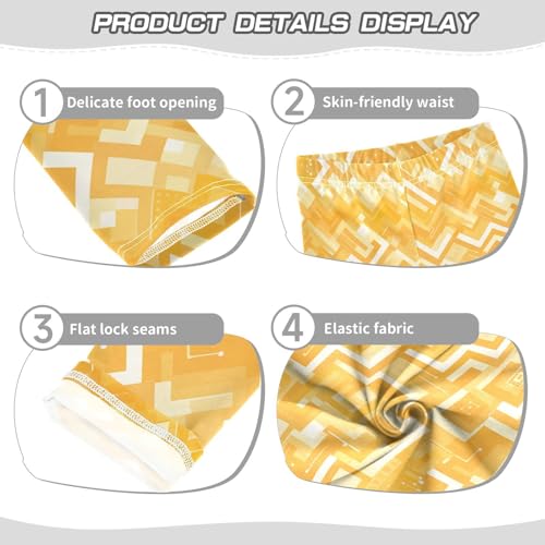 KLL Fashion Zigzag Pattern Yellow Toddler Girl Leggings Comfortable Full Length Pants Exercise3