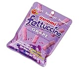 Bourbon Fettuccine Gummi Grape Candy, 10-Pack β Japanese Sour & Chewy Gummy Strips Made with Real Fruit Juice