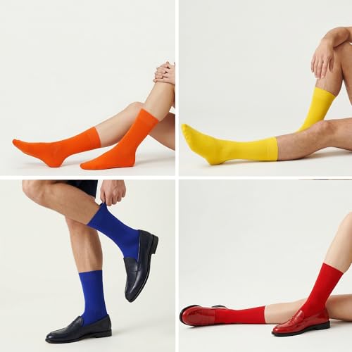 Image of Mysocks Crew Socks for Women Men Colorful Seamless Toe Soft Cotton Dress Socks