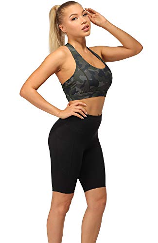 Icyzone Workout Sports Bras For Women - Fitness Athletic Exercise Running Bra, Activewear Yoga Tops (Army Camo, Small) #TOP2