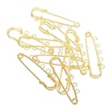 ifundom Imperdibles de Aleación Dorada 5 Cm con 5 Anillas, 10 Unidades, Pines de Insignias para Manualidades, Broches Seguros para Bufandas, Suéteres y Proyectos DIY de Costura