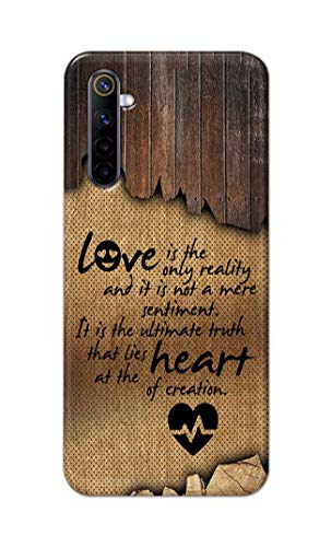 Image of PRINTFIDAA Love is The Only Reality and It is Not Mere Sentiment Printed Designer Hard Case for Realme 6 Pro (6.6 inch) Back Cover -(e) RPM1010