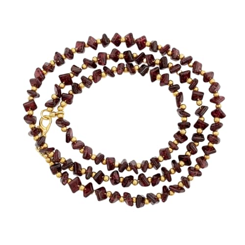 Collier de perles de grenat rouge fait main, l'élégance intemporelle d'un bijou artisanal en cristal