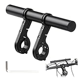 Double clip stable et anti-dérapant: Le support d'extension de guidon de 20 cm adopte une structure à double collier avec vis renforcées et des rondelles en caoutchouc. Cette conception offre une meilleure résistance aux vibrations qu’un clip simple, maintenant la rallonge guidon velo 20cm fermement en place même sur routes accidentées ou sentiers