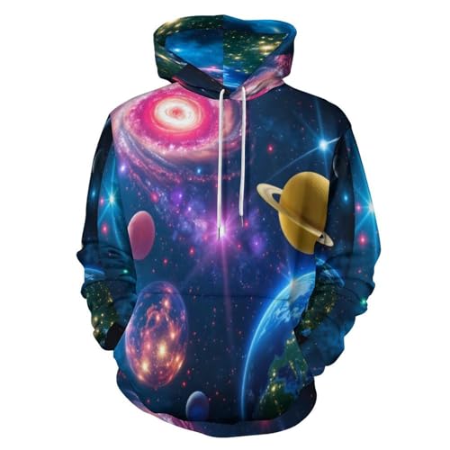 Vêtements de sport sweat à capuche imprimé 3D vortex galactique bleu