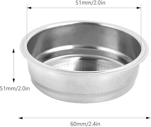 Miniatura 7 de Joyzan Cesta de filtro no presurizada, taza de filtro de polvo de café de acero inoxidable de 2.008 in, reutilizable, desmontable, poroso, lavable,