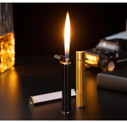 Encendedor rellenable de gas butano negro miniatura 7