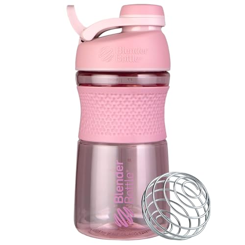 BlenderBottle SportMixer Shaker Bottle Perfect for Protein Shakes and Pre Workout 20-Ounce Rose